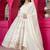 White faux blooming multi zari embroidered anarkali suit set with pant & dupatta