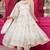 White faux blooming multi zari embroidered anarkali suit set with pant & dupatta