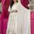 White faux blooming multi zari embroidered anarkali suit set with pant & dupatta