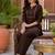 Brown embroidered short kurti with pants co-ord set for women