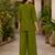 Green embroidered short kurti with pants co-ord set for women