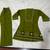 Green embroidered short kurti with pants co-ord set for women