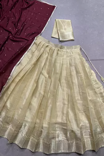 Women's Kanchipuram Lehenga Choli For Wedding 