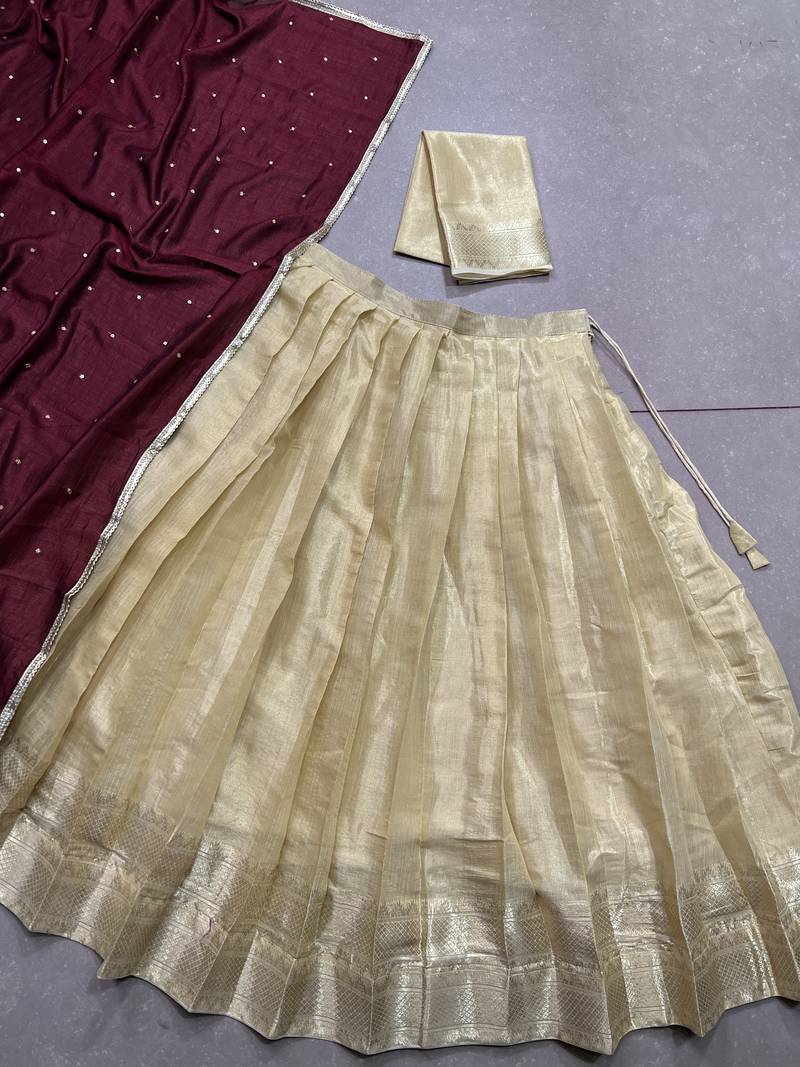Women's Kanchipuram Lehenga Choli For Wedding 
