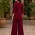 Maroon embroidered short kurti with pants co-ord set for women