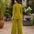 Olive green embroidered short kurti with pants co-ord set for women