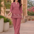 Oniun embroidered short kurti with pants co-ord set for women