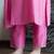 Pink embroidered chanderi kurta set with pants and dupatta – set of 3