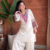 festive off-white cotton straight kurti with palazzo set
