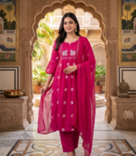 elephant embroidery bandhani kurti set with dupatta