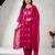Elephant embroidery bandhani kurti set with dupatta