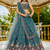 Women's Teal Green Zari Sequence Embroidery Work Lehenga Choli