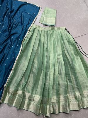 Women's Kanchipuram Lehenga Choli For Wedding  7