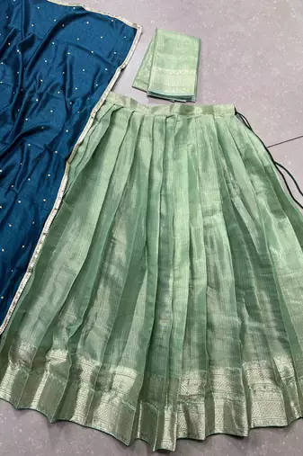 Women's Kanchipuram Lehenga Choli For Wedding 