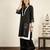 Black embroidered cotton suit – set of 2