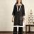 Black embroidered cotton suit – set of 2