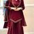 Maroon Roman Glass Ready to Wear Kurti with Sharara & Chanderi Silk Dupatta Set