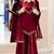 Maroon Roman Glass Ready to Wear Kurti with Sharara & Chanderi Silk Dupatta Set