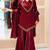 Maroon Roman Glass Ready to Wear Kurti with Sharara & Chanderi Silk Dupatta Set
