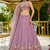Women's Lavender Zari Sequence Embroidery Work Lehenga Choli