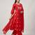 Elephant embroidery bandhani kurti set with dupatta