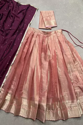 Women's Kanchipuram Lehenga Choli For Wedding 