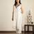 Off- white mirror work embroidered chanderi suit- set of 2