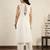 Off- white mirror work embroidered chanderi suit- set of 2