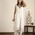 Off- white mirror work embroidered chanderi suit- set of 3