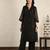 Black mirror work  a-line kali chanderi suit- set of 2