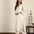 Off- white mirror work a-line kali chanderi suit- set of 2
