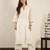 Off- white mirror work a-line kali chanderi suit- set of 2