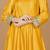 Yellow mustard self katan kurta and pant with mirror work and georggette dupatta