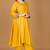 Yellow mustard self katan kurta and pant with mirror work and georggette dupatta