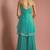 Sea  green crepe bead work sharara set