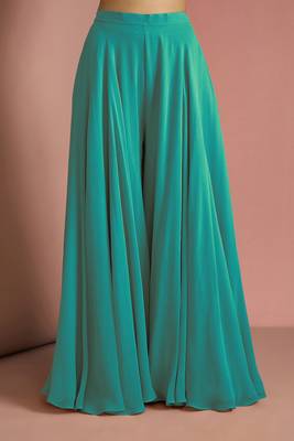 Sea  green crepe bead work sharara set 4