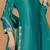 Teal self katan kurta pant set with cutdana pearl mirror embroiderey and dupatta