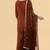 Brown crepe kurta sharara set with hand embroidery