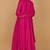 Fuchsia Self Katan Kurta and Pant with Mirror Work and Georgette Dupatta