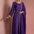 Dark purple opara silk pearl cutdana work three piece set