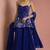Dark blue  crepe bead work sharara set
