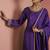 Dark purple opara silk pearl cutdana work three piece set