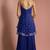 Dark blue  crepe bead work sharara set