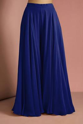 Dark blue  crepe bead work sharara set 4