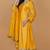 Mustard self katan kurta pant set with cutdana pearl mirror embroiderey and dupatta