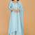 Light blue katan silk sharara set with beads and pearl embroidery