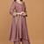 Earthy Pink Self Katan Kurta and Pant with Mirror Work and Georgette Dupatta