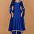 Royal blue self katan kurta pant set with cutdana pearl mirror embroiderey and dupatta