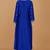 Royal blue self katan kurta pant set with cutdana pearl mirror embroiderey and dupatta