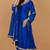 Royal blue self katan kurta pant set with cutdana pearl mirror embroiderey and dupatta